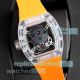 Swiss Replica Richard Mille RM 052 Diamond Skull Tourbillon Watch Orange Rubber Strap (4)_th.jpg